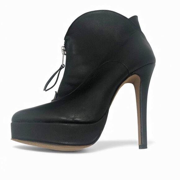 Charles by Charles David Black Platform Ankle Boots • Front Zip • Size 7.5 - Picture 1 of 8